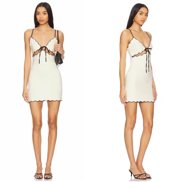Tularosa Dresses & Skirts - Tularosa Tashi Mini Dress in Ivory & Black